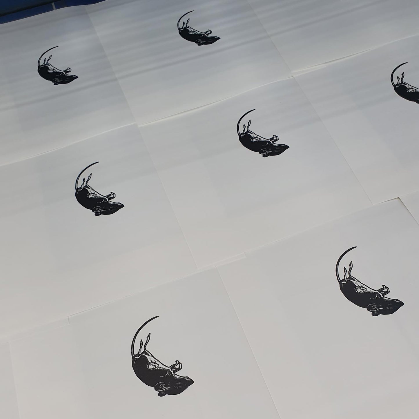 The shabbiest possible mouse from aesops fables miniature wood engraving original print by artist Fiona Hamilton.