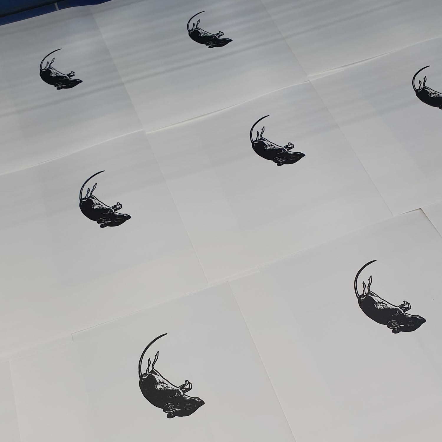 The shabbiest possible mouse from aesops fables miniature wood engraving original print by artist Fiona Hamilton.