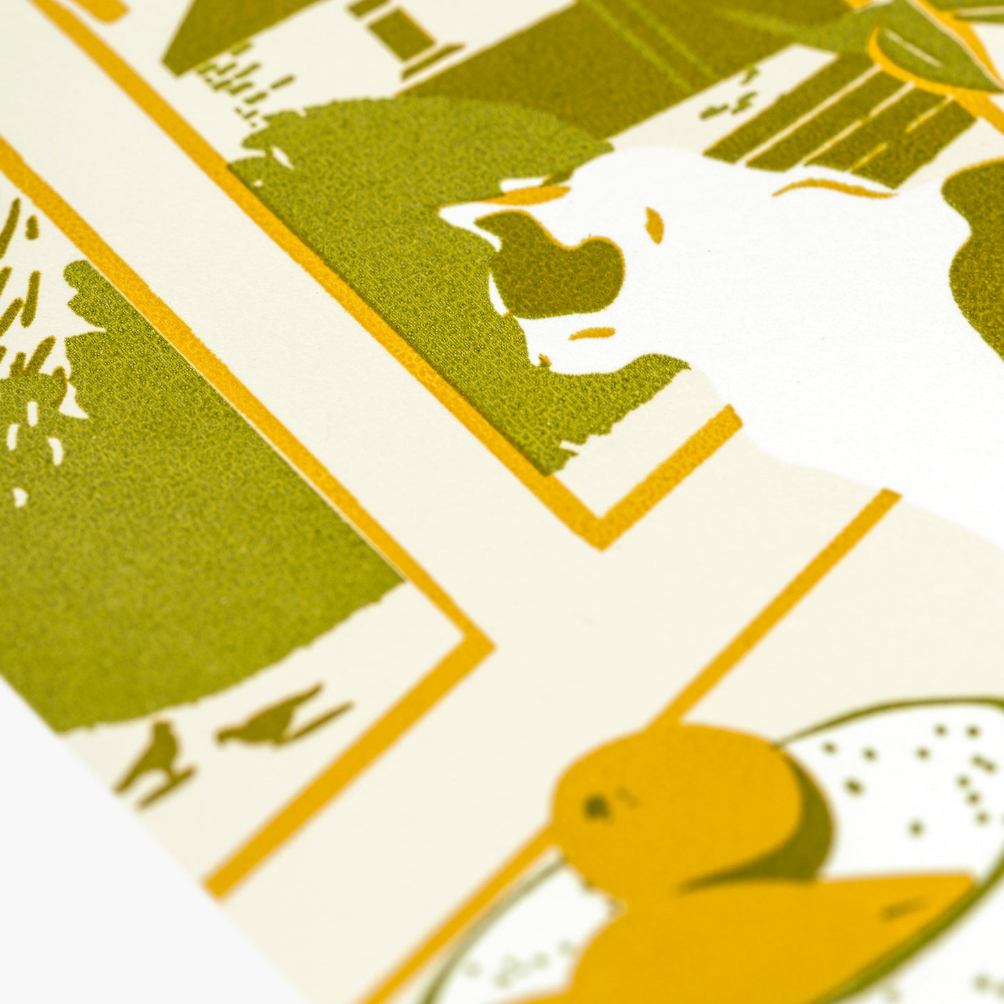 Still Life With Cat and Pigeons Screen Print