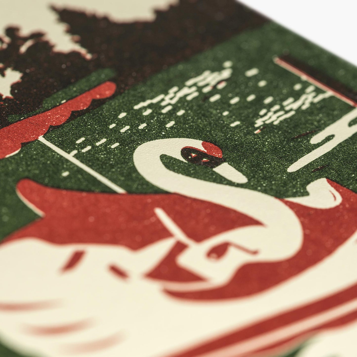 Swan pedalo boat floating on river or lake screen print by pirrip press