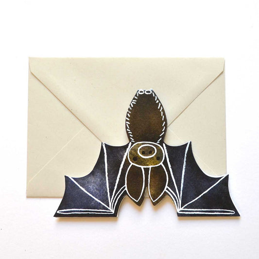Spooky bat Halloween greeting card by Mortlake Papers.