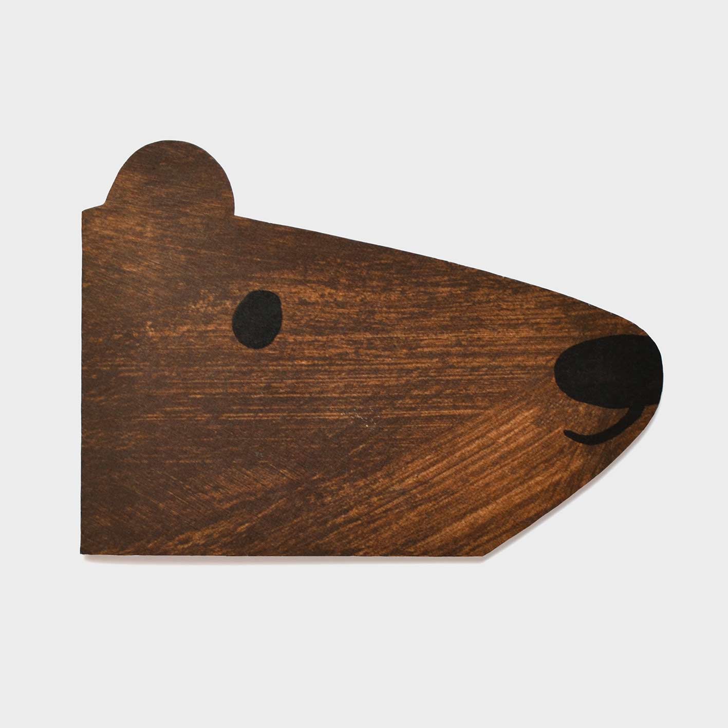 Brown bear die cut greeting card by Mortlake Papers.