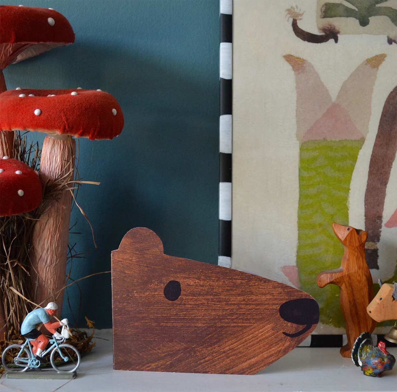 Brown bear die cut greeting card by Mortlake Papers