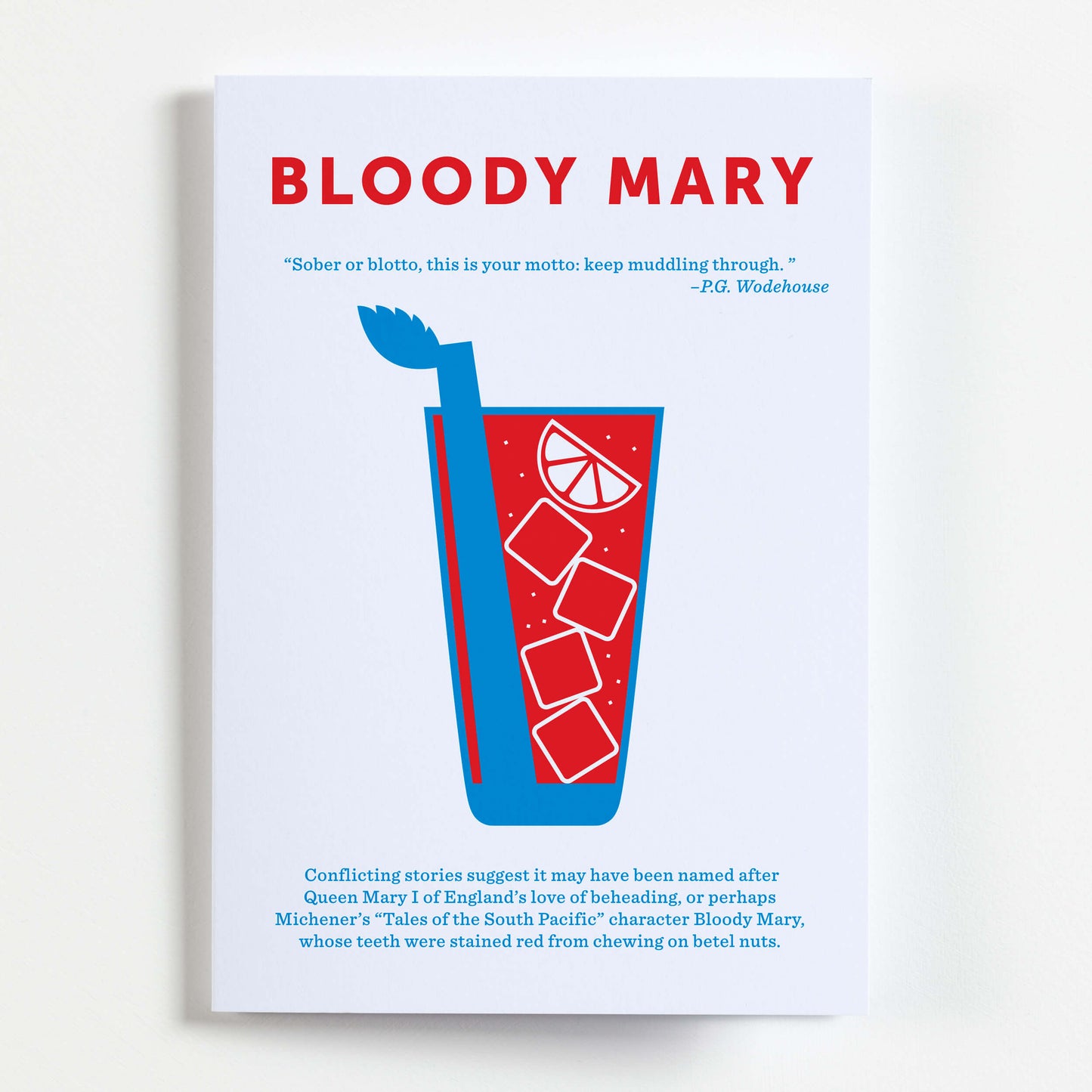 Bloody Mary cocktail greeting card by Crispin Finn.