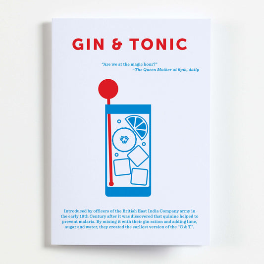 Gin and tonic greeting card by Crispin Finn.