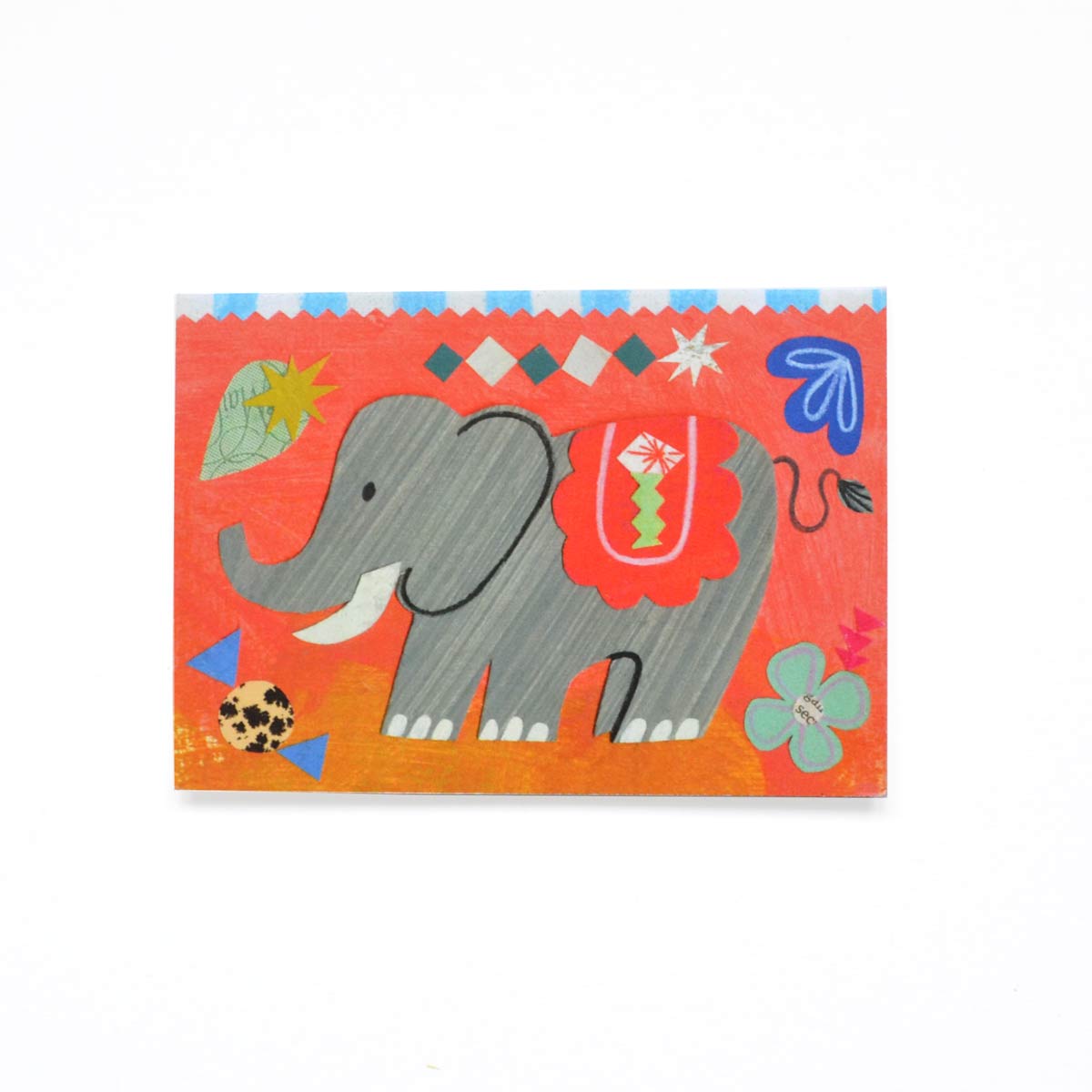 Circus elephant mini greeting card by Mortlake Papers.