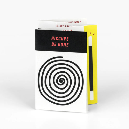 Hiccups be gone illustrated instruction zine by pirrip press.