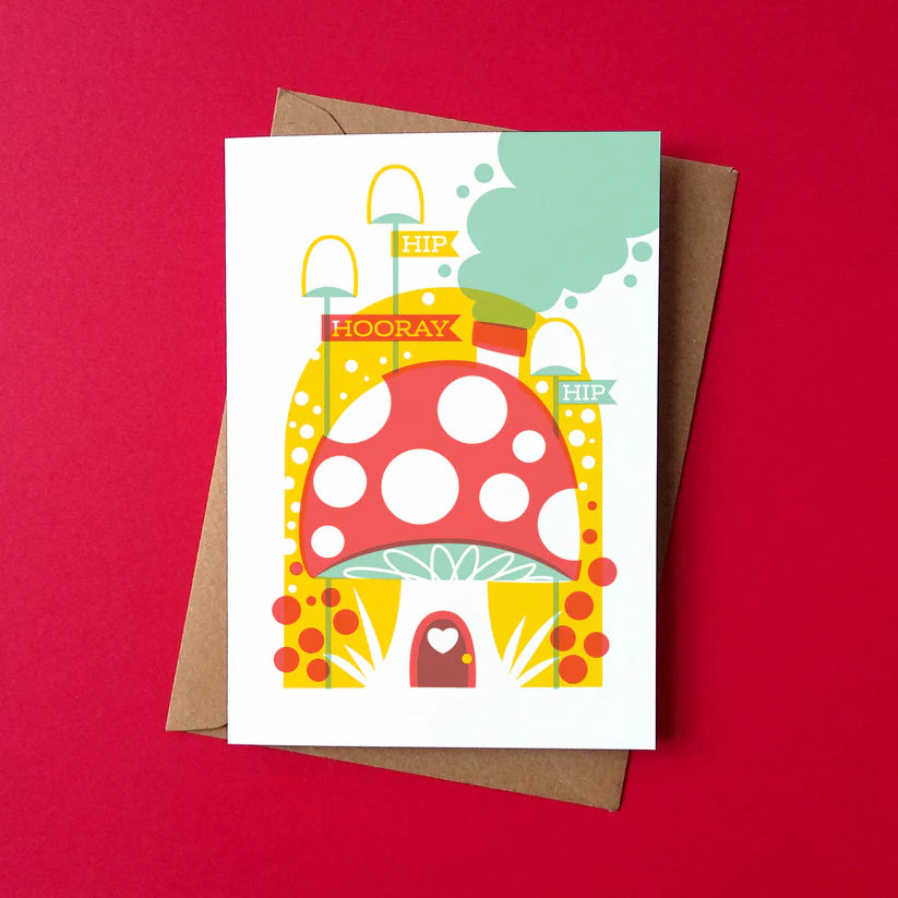 Toadstool Cottage greeting card by Peski Studio.