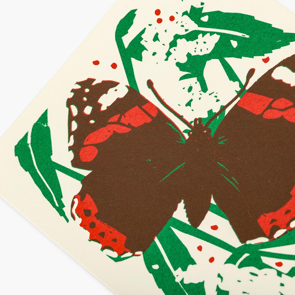 red admiral butterfly greeting card by pirrip press