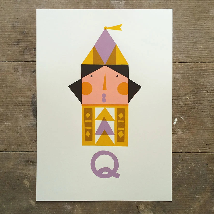Q is for Queen screen print by Frost and Kin