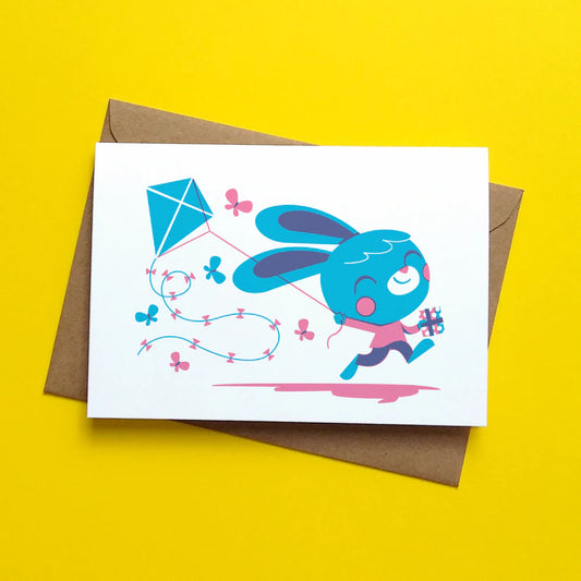 Kite Bunny greeting card by Peski Studio.