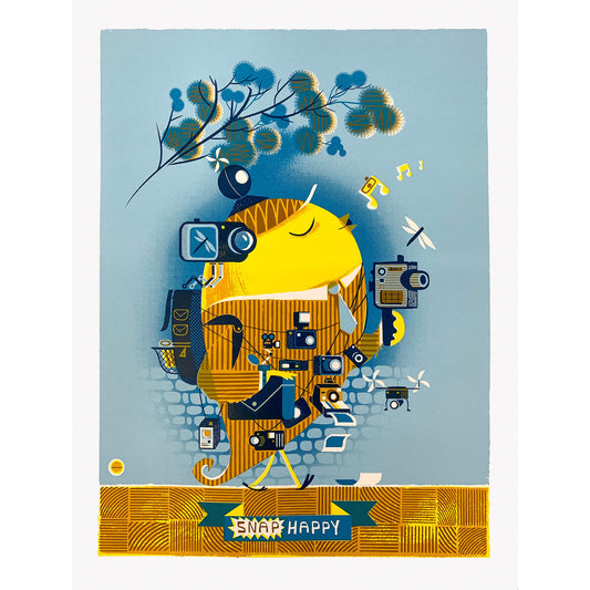 Snap Happy screen print by Graham Carter.