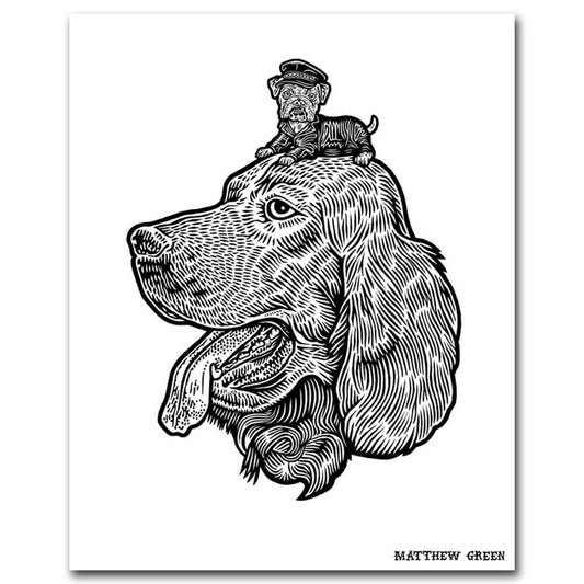 Two Dogs Art Screen Print