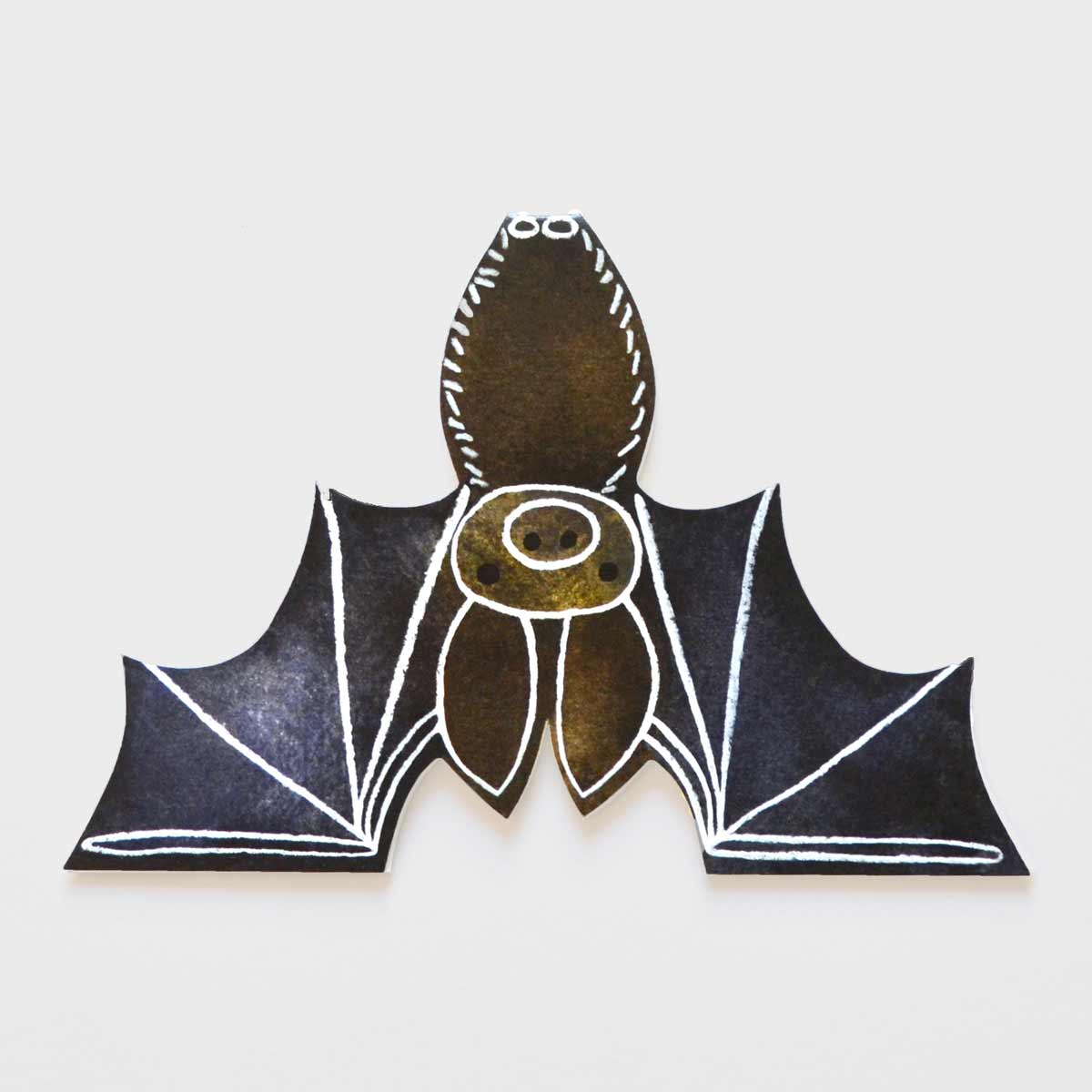 Spooky bat Halloween greeting card by Mortlake Papers.