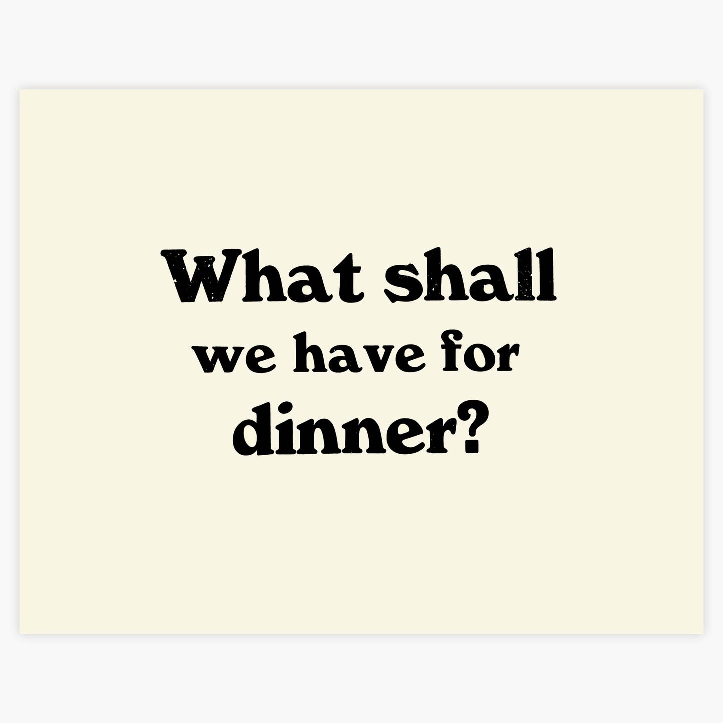 Dinner Poster - Cream