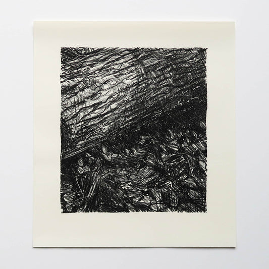Felled stone lithography of a tree by Fiona Hamilton.