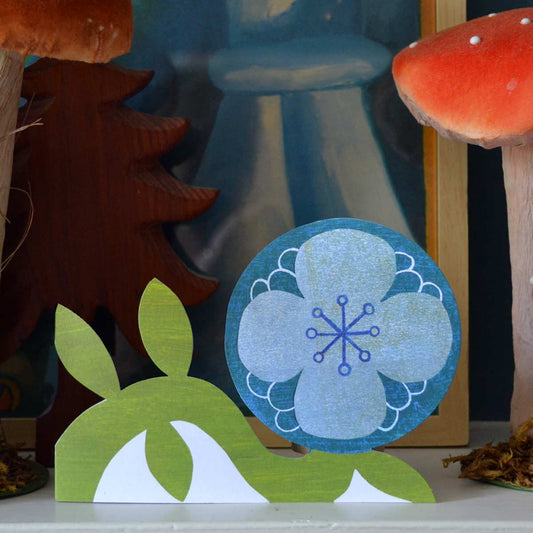 Blue Flower birthday greeting card by Mortlake Papers.