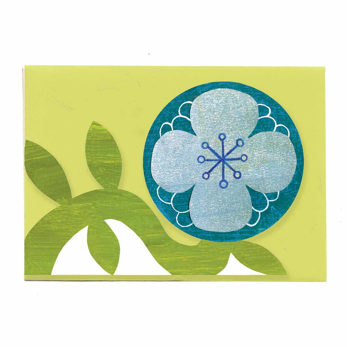 Blue Flower birthday greeting card by Mortlake Papers.