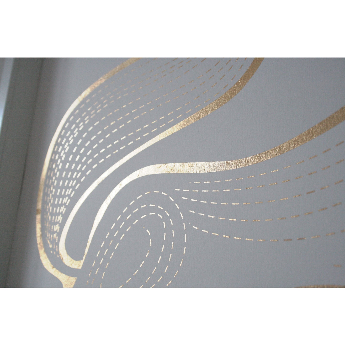 fox line drawing in gold on white original art screen print by sally elford