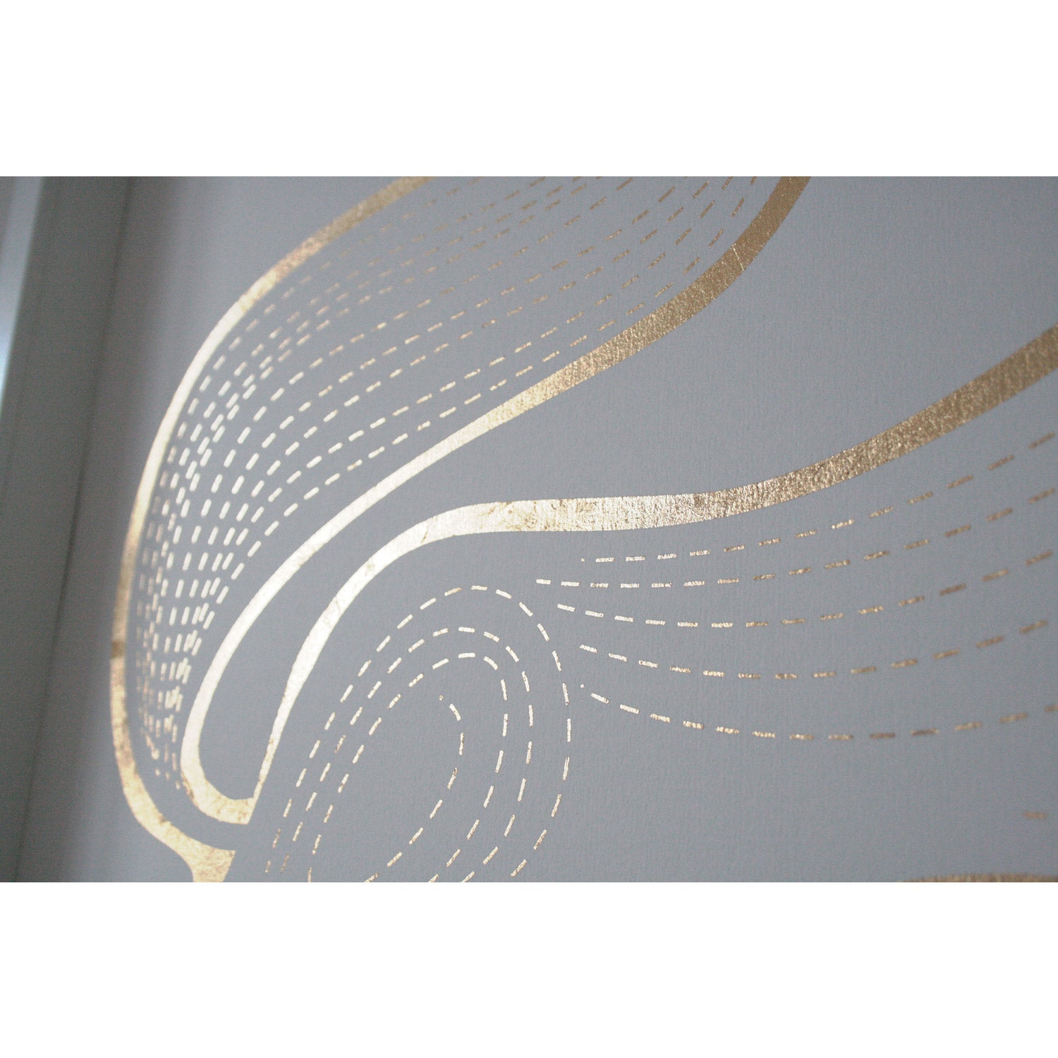 fox line drawing in gold on white original art screen print by sally elford