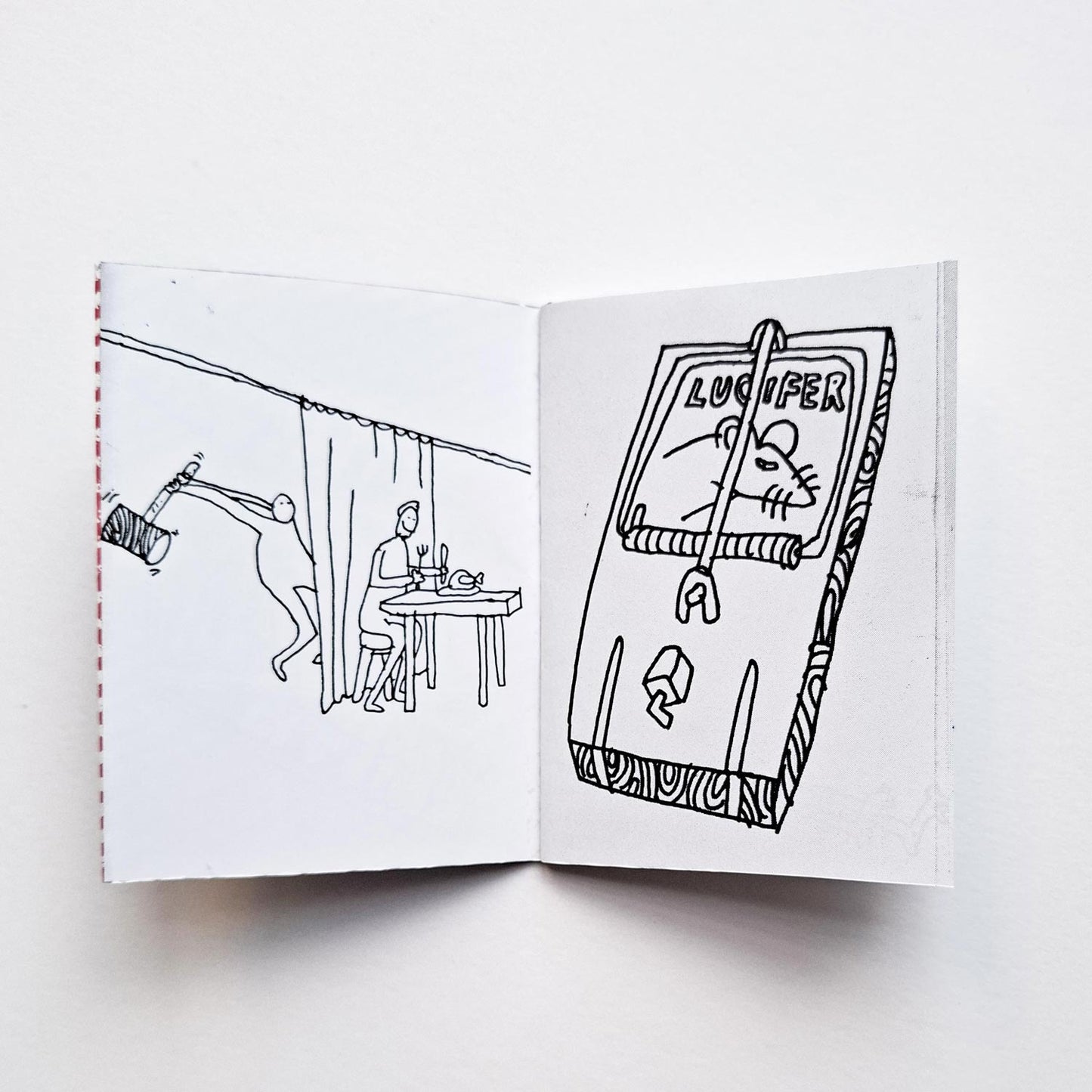 Spread from Mini book zine by Andy Smith with title I Pretend to Work