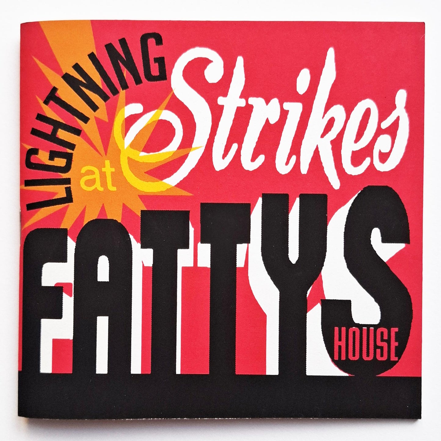 Lightening strikes at fatty's house handmade screen printed book by Andy Smith.