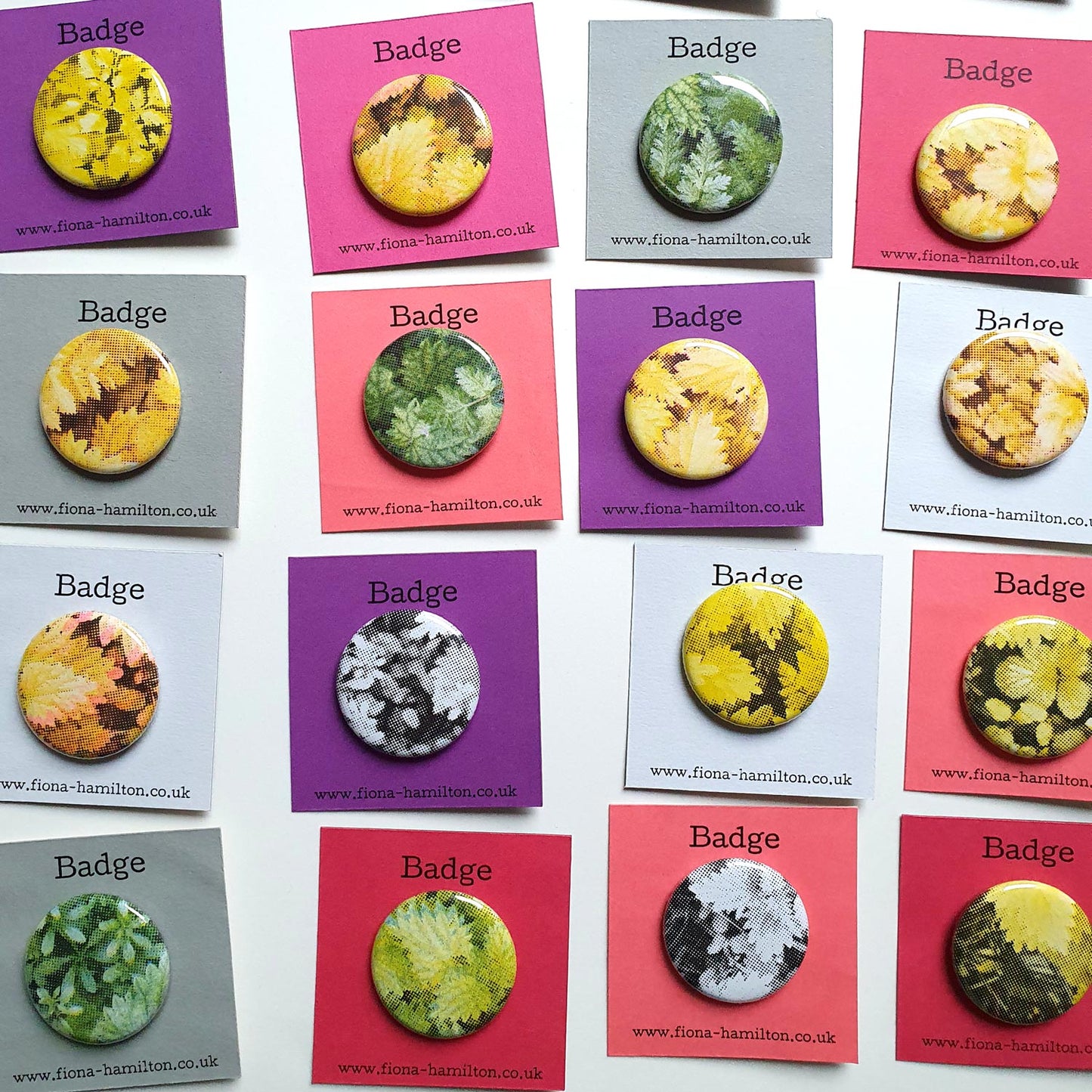 Riso woodland leaf nettle pin button badges
