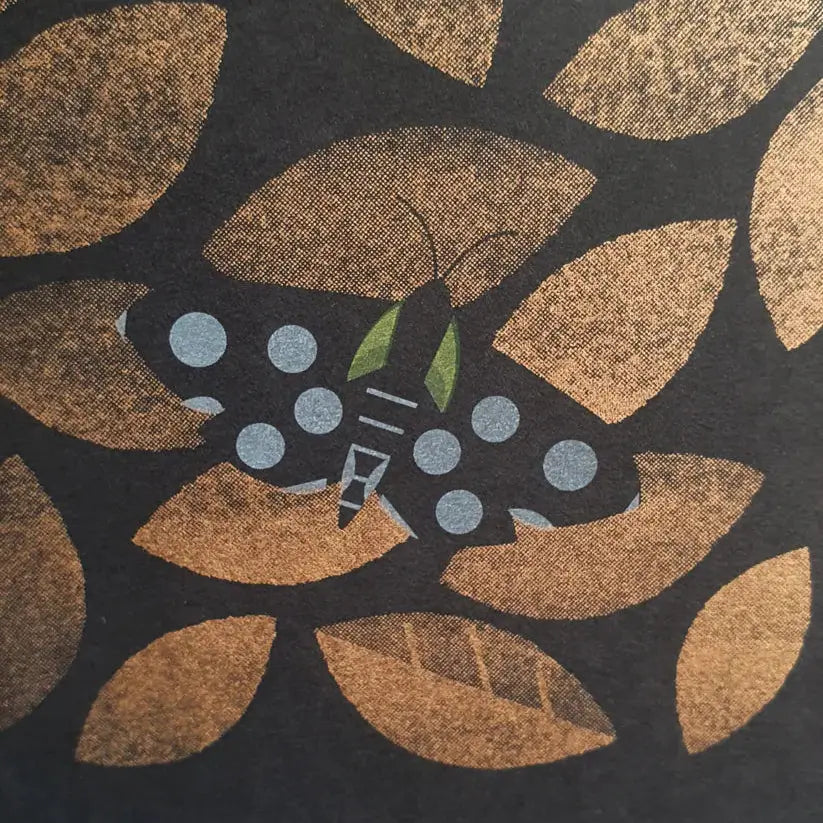 Moths risograph printed A3 poster by Peski Studio.