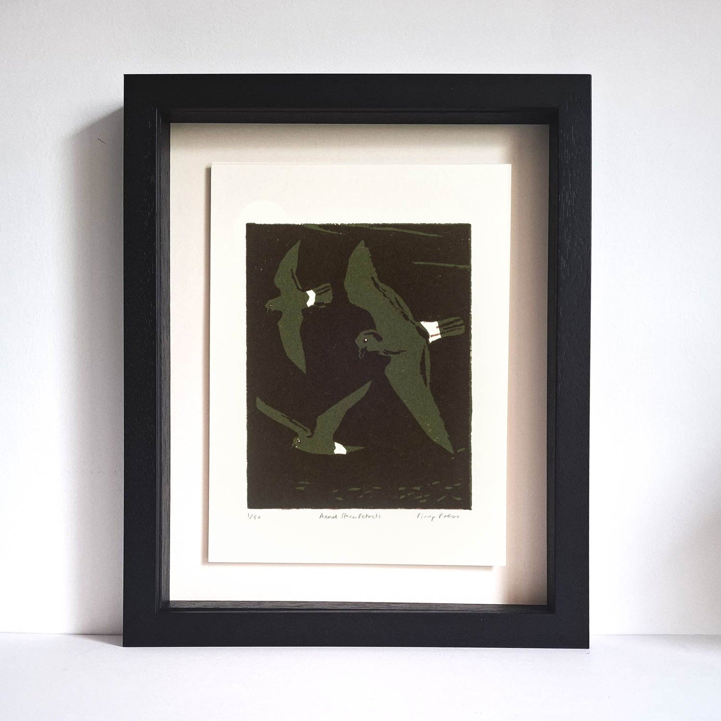 Annet Storm Petrels screen print by Pirrip Press.