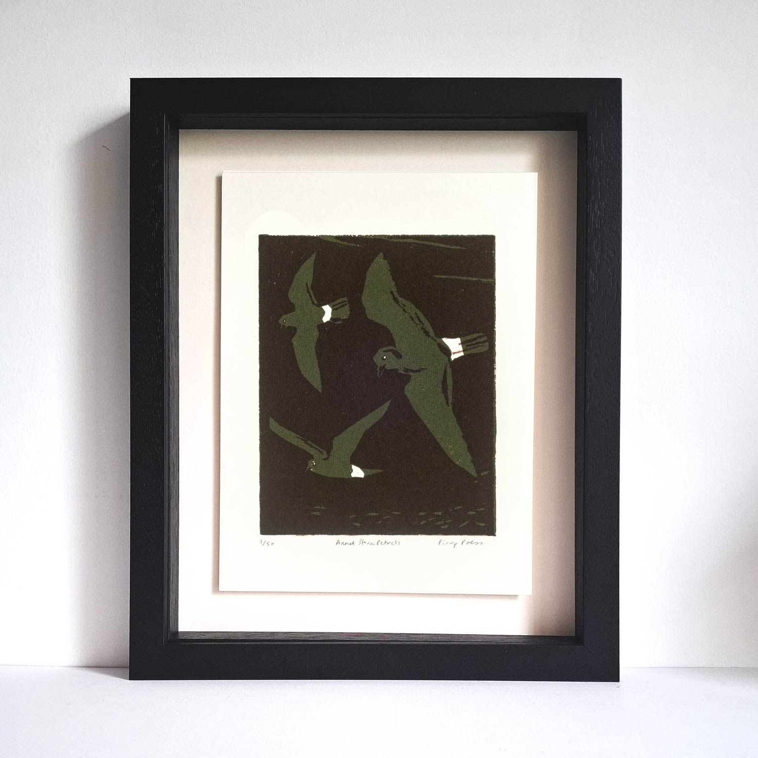 Annet Storm Petrels screen print by Pirrip Press.