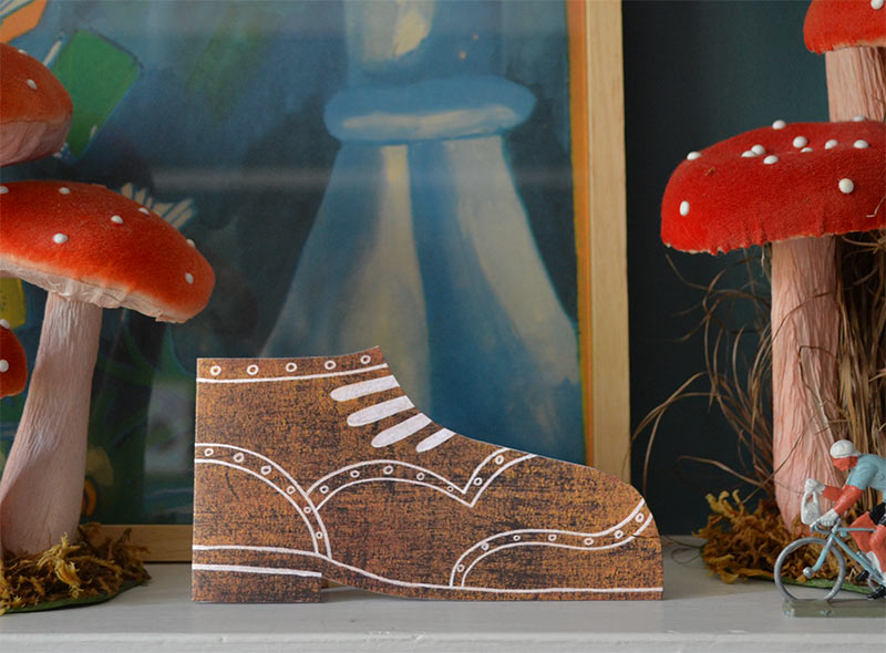 Brogue style Shoe die cut shaped greeting card by Mortlake Papers.