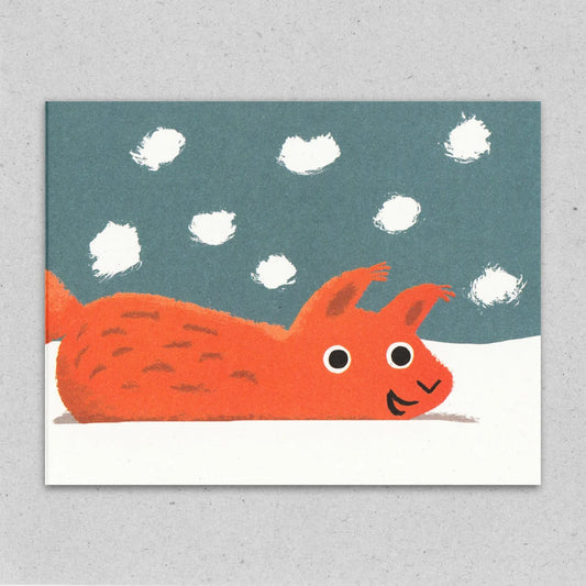 Snowed in squirrel christmas card by Lisa Jones Studio