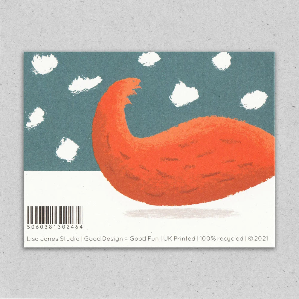 Back of Snowed in squirrel christmas card by Lisa Jones Studio