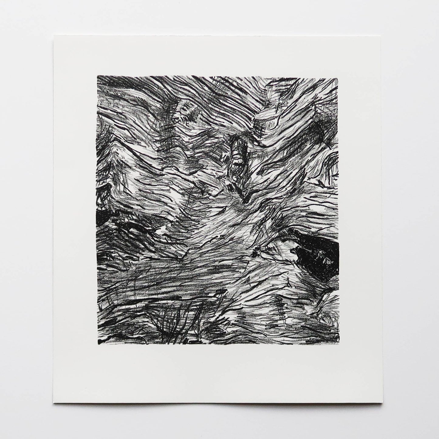 Sunbleached stone lithography original art print by printmaker Fiona Hamilton.