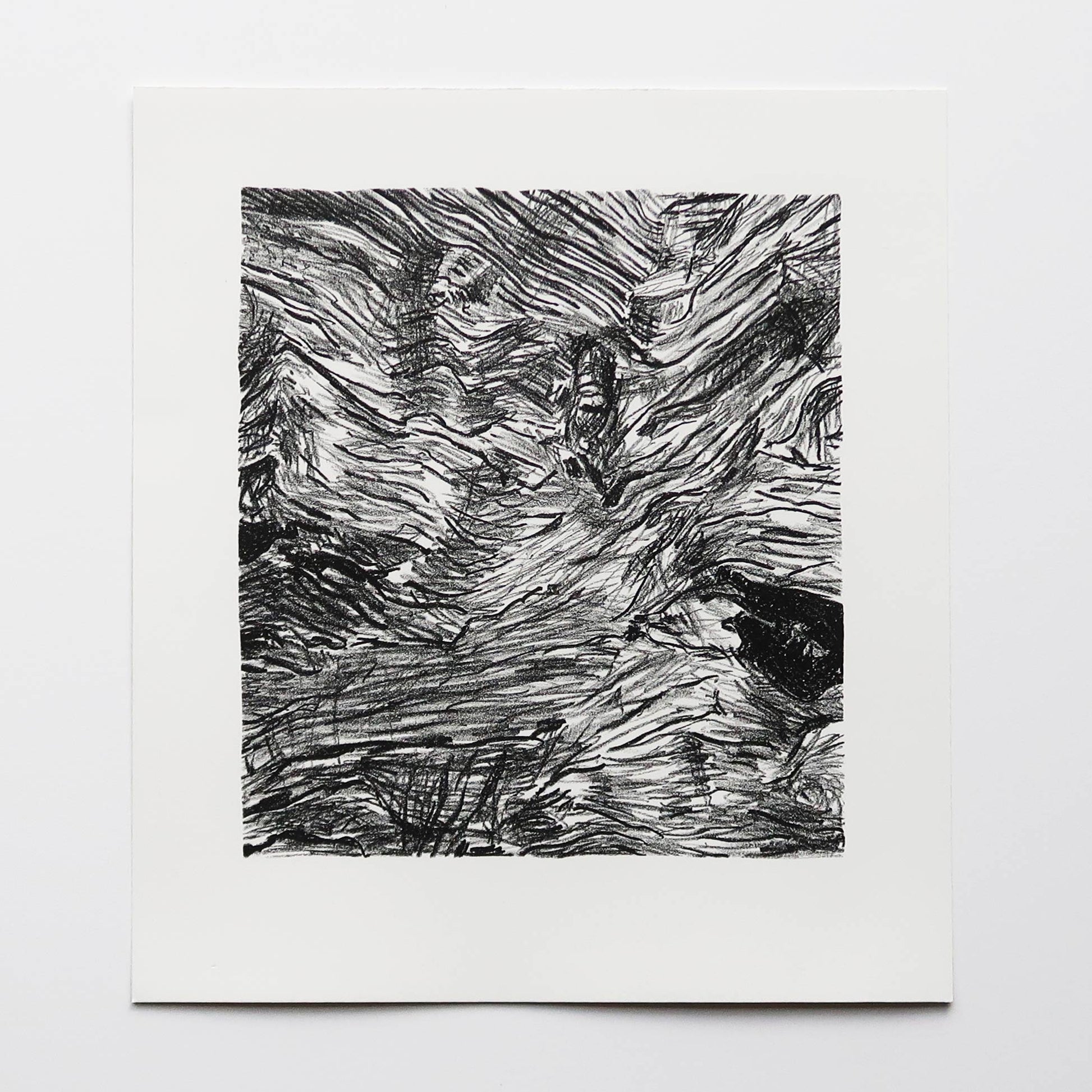 Sunbleached stone lithography original art print by printmaker Fiona Hamilton.