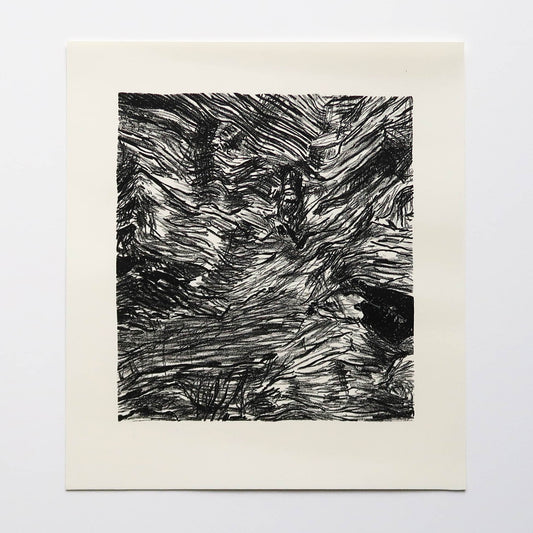 Sunbleached stone lithography original art print by printmaker Fiona Hamilton.