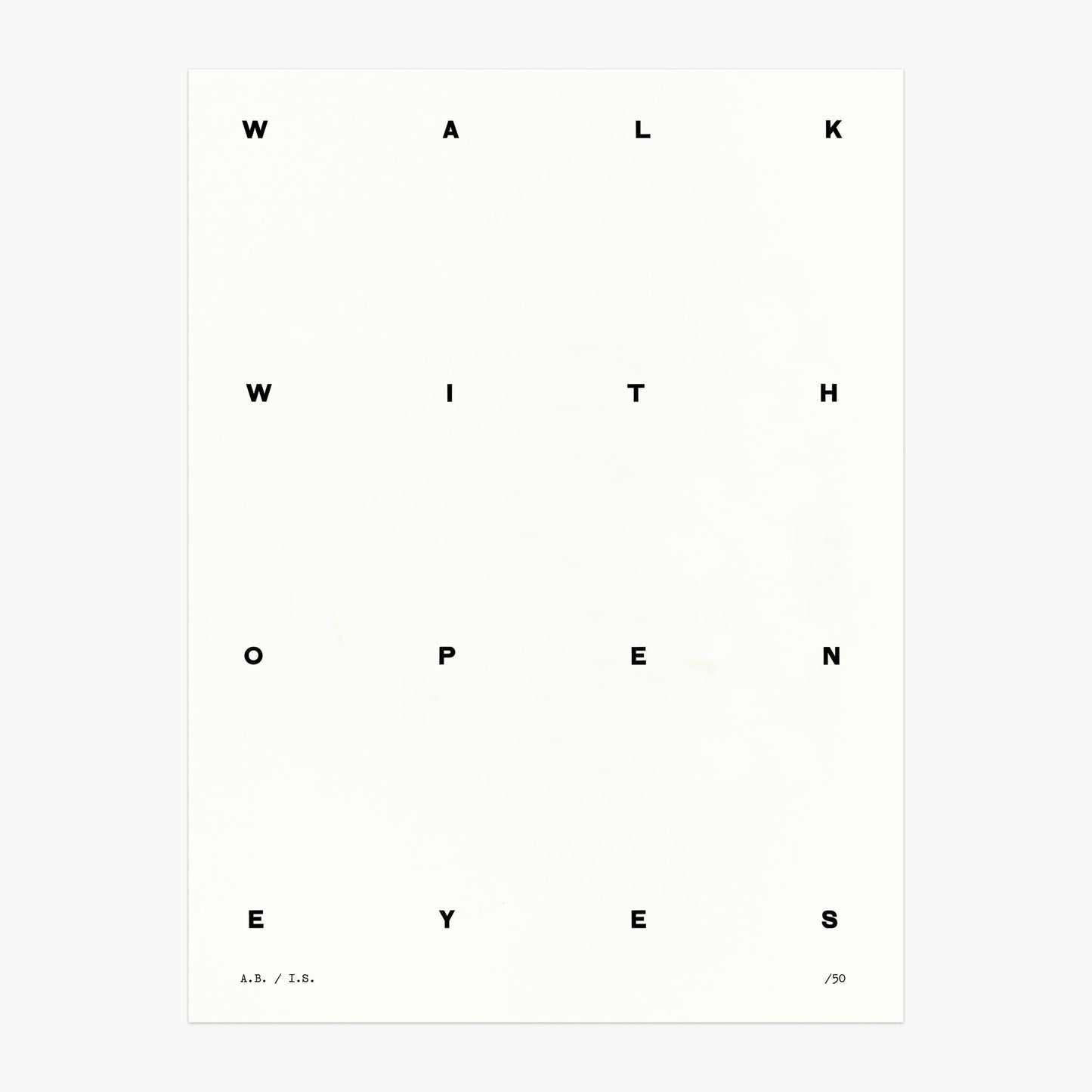 WALK WITH OPEN EYES PRINT