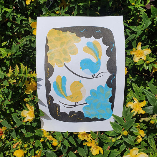 I like birds risograph by Peski Studio.