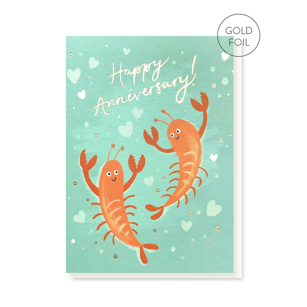 Lobsters anniversary greeting card by Stormy Knight