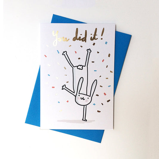 You did it congratulations bunny greeting card by Sarah Ray.