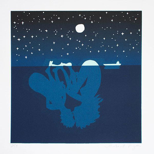 Iceberg silkscreen print by Rob Ryan.