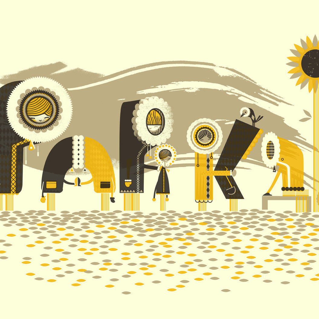 Parka pop silkscreen print by Graham Carter.