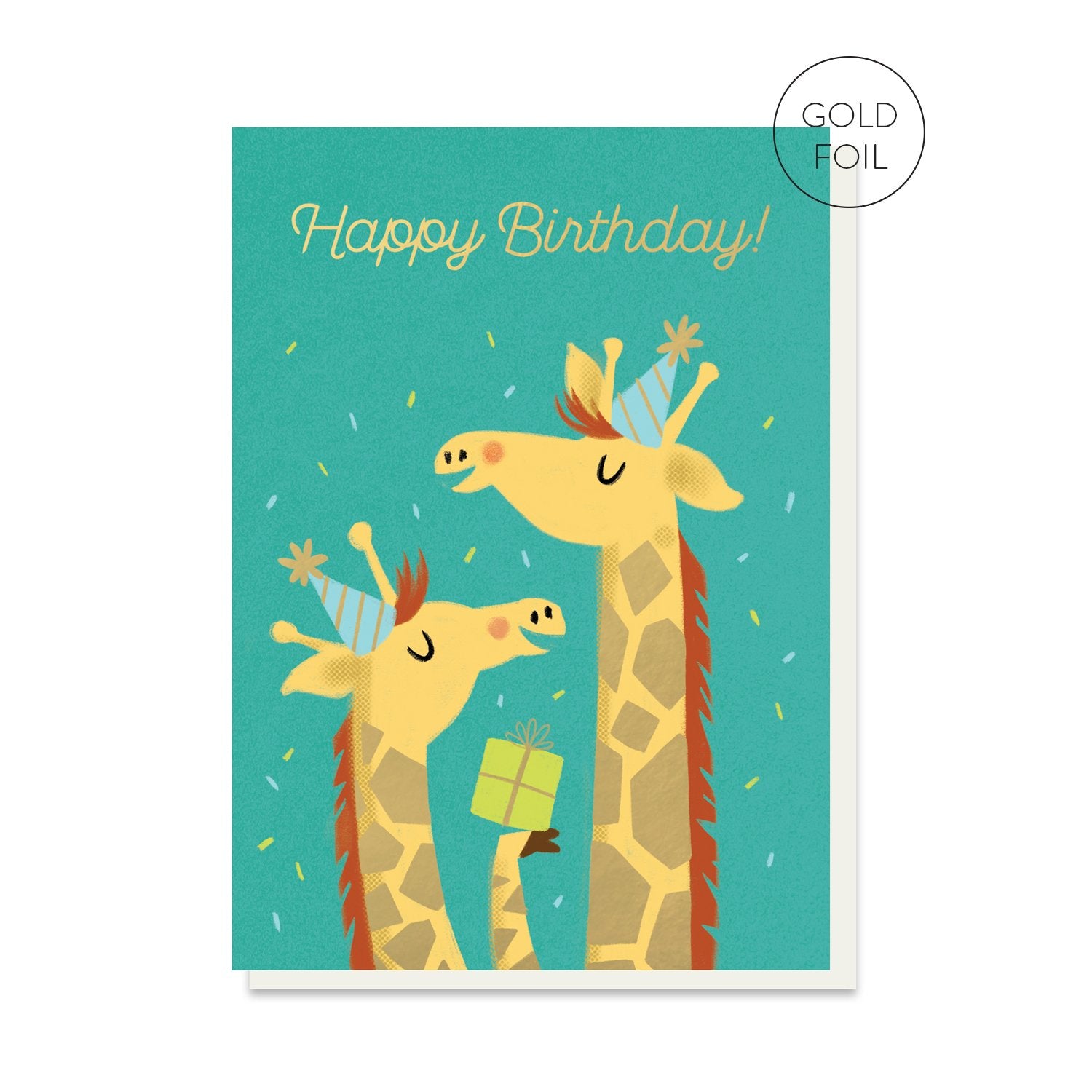 Giraffe gift happy birthday card by Stormy Knight.