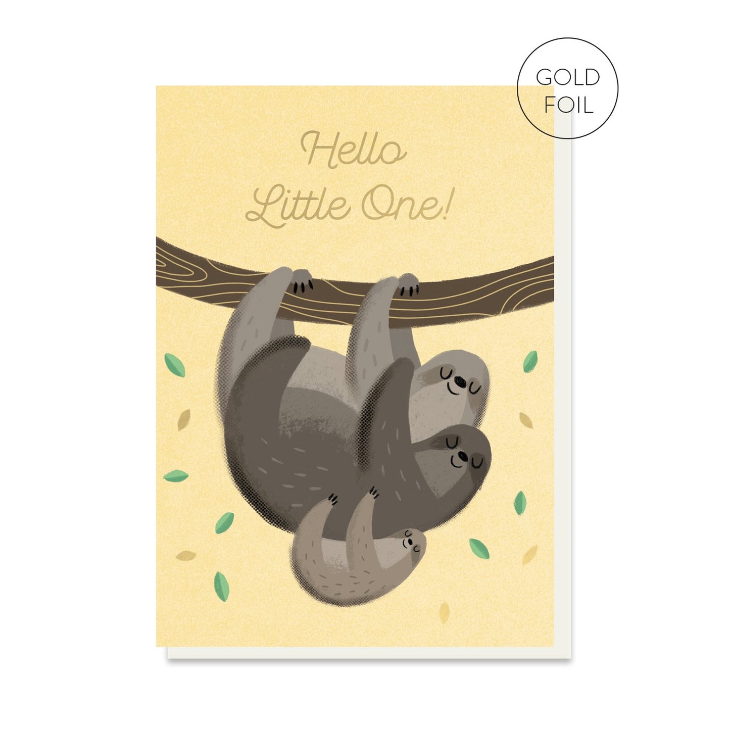 Baby sloth new baby greeting card by Stormy Knight