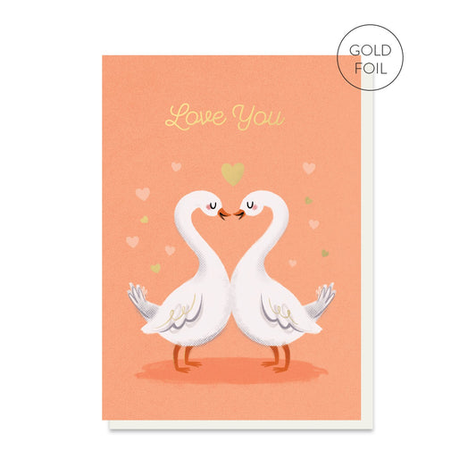 Love swans greeting card by Stormy Knight.