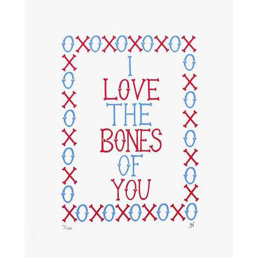 I love the bones of you screen print by Hazel Nicholls.