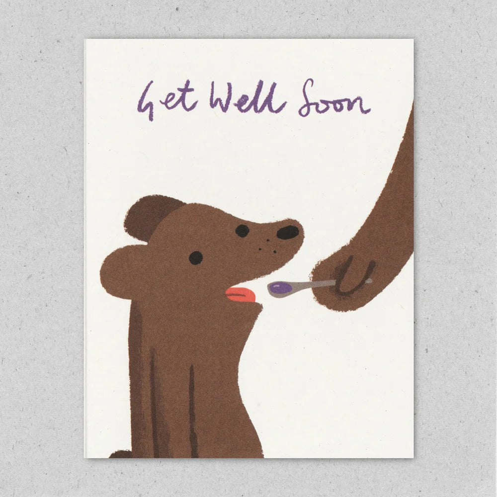 Get well soon brave bear greeting card by Lisa Jones Studio.