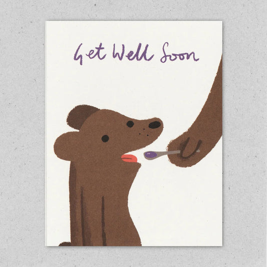Get well soon brave bear greeting card by Lisa Jones Studio.