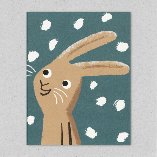 Brr bunny Christmas holiday greeting card by Lisa Jones Studio.