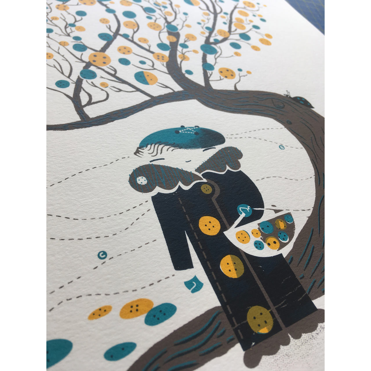 Button tree screen print by Graham Carter.